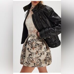 Free people benjamine mini skirt champagne